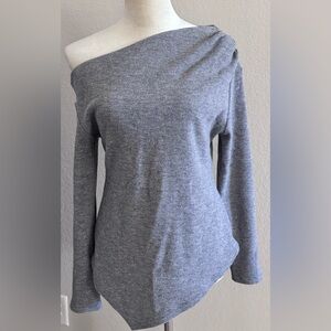 Women's Grey Off-Shoulder Sweater
